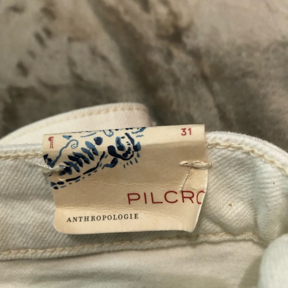Size 31 Pilcro and the Letterpress WHITE HIGH RISE CIGARETTE STRAIGHT JEAN!!!! - Picture 3 of 8
